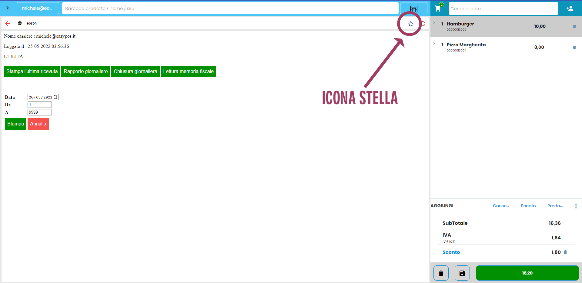 screenshot icona stella