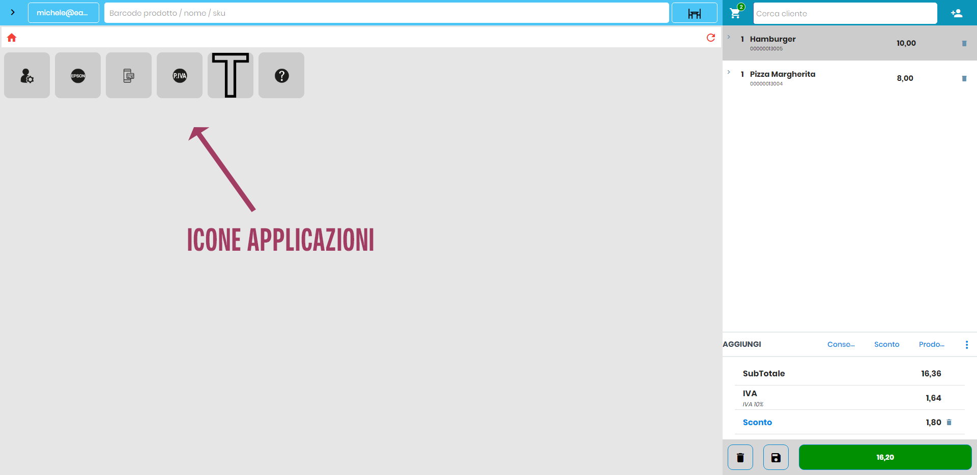 screenshot icone applicazioni